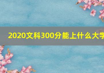 2020文科300分能上什么大学