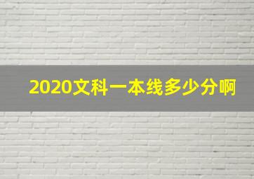 2020文科一本线多少分啊