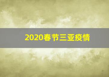 2020春节三亚疫情