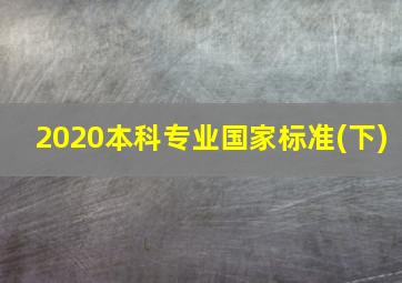 2020本科专业国家标准(下)