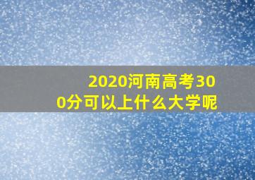 2020河南高考300分可以上什么大学呢