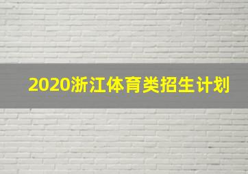 2020浙江体育类招生计划