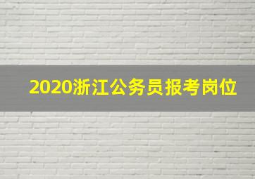 2020浙江公务员报考岗位