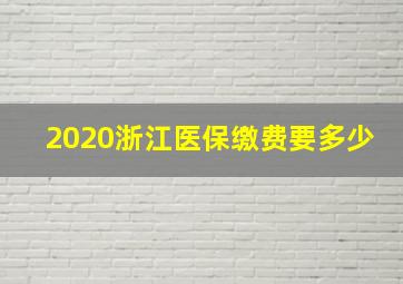 2020浙江医保缴费要多少