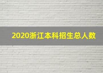 2020浙江本科招生总人数