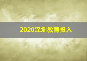 2020深圳教育投入