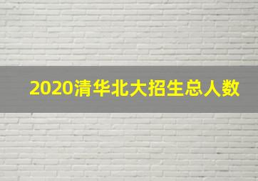 2020清华北大招生总人数