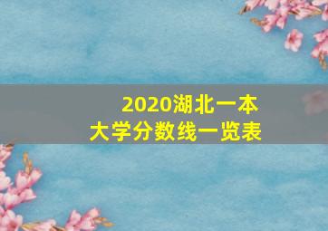 2020湖北一本大学分数线一览表