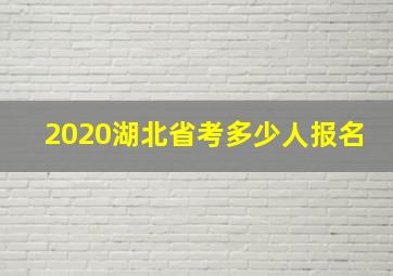 2020湖北省考多少人报名