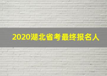 2020湖北省考最终报名人