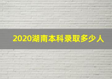 2020湖南本科录取多少人