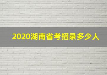 2020湖南省考招录多少人