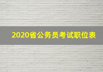 2020省公务员考试职位表