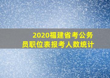 2020福建省考公务员职位表报考人数统计