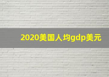 2020美国人均gdp美元