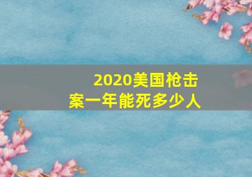 2020美国枪击案一年能死多少人