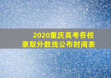 2020重庆高考各校录取分数线公布时间表