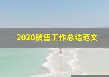 2020销售工作总结范文