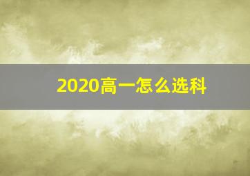 2020高一怎么选科