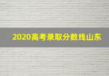 2020高考录取分数线山东