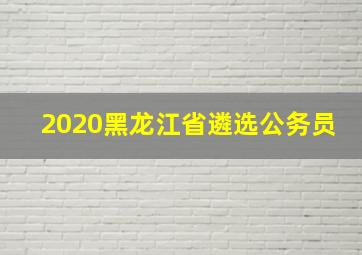 2020黑龙江省遴选公务员