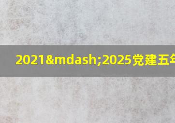 2021—2025党建五年规划