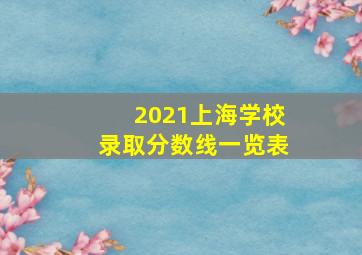 2021上海学校录取分数线一览表