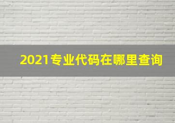 2021专业代码在哪里查询