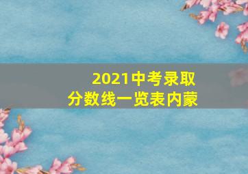 2021中考录取分数线一览表内蒙