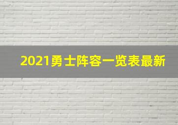 2021勇士阵容一览表最新