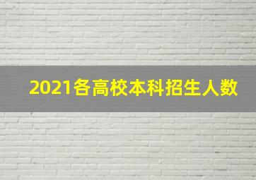 2021各高校本科招生人数