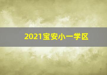 2021宝安小一学区