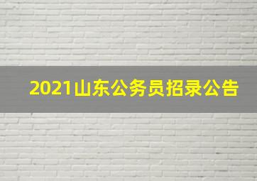 2021山东公务员招录公告