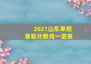 2021山东单招录取分数线一览表