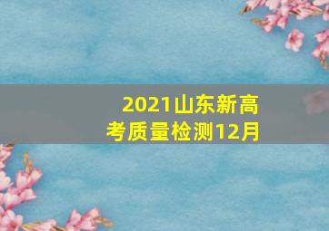 2021山东新高考质量检测12月