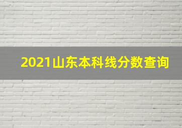 2021山东本科线分数查询