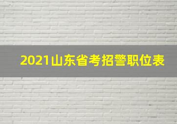 2021山东省考招警职位表