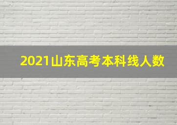 2021山东高考本科线人数