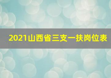 2021山西省三支一扶岗位表