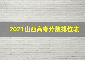 2021山西高考分数排位表