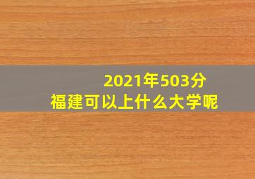 2021年503分福建可以上什么大学呢