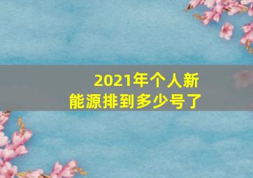 2021年个人新能源排到多少号了