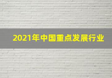 2021年中国重点发展行业