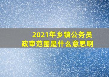 2021年乡镇公务员政审范围是什么意思啊