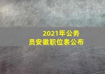 2021年公务员安徽职位表公布