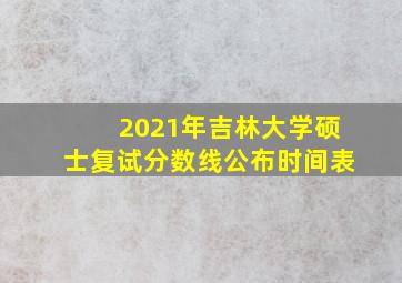 2021年吉林大学硕士复试分数线公布时间表