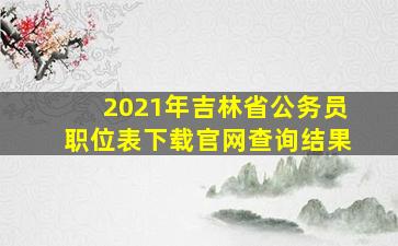 2021年吉林省公务员职位表下载官网查询结果