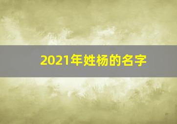 2021年姓杨的名字