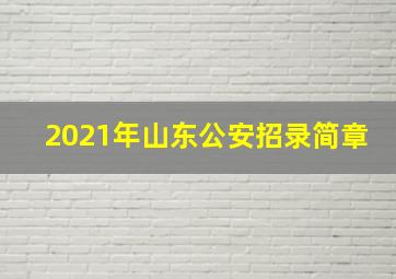 2021年山东公安招录简章