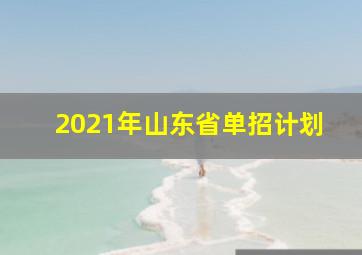 2021年山东省单招计划